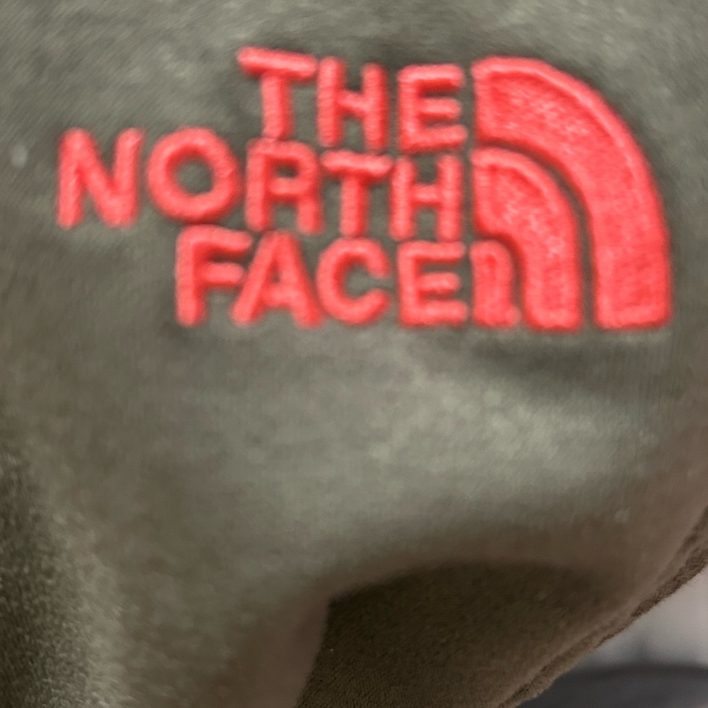 The North Face Khaki zip Up sweatshirt Jacket with Red Logo